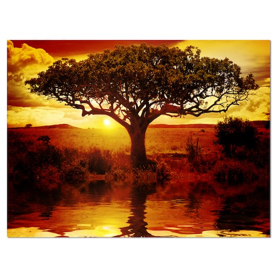Designart - Lonely Tree in African Sunset